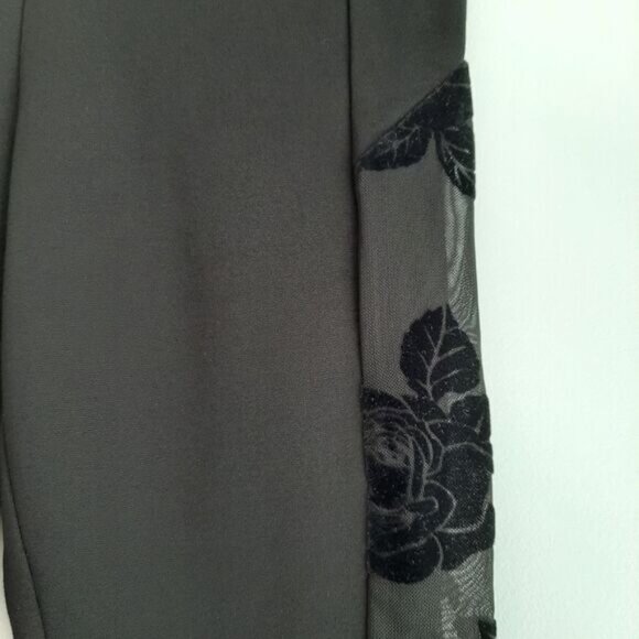 GUESS Rose Mesh Side Panels Pull-On Dressy Stretch Legging Black Sz S - Picture 5 of 12